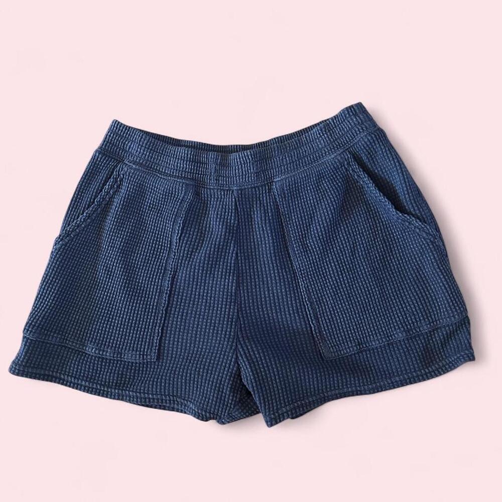 Aerie cozy wafflekknit navy shorts